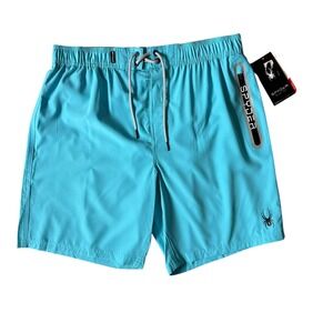 NWT Spyder Swim Trunks Size XL Turquoise Blue Quick Dry UV Protection